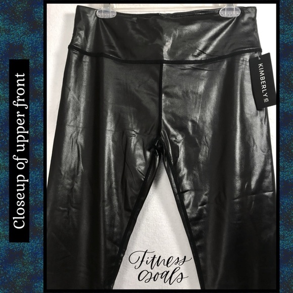 NIB NWT L CAPRI LEGGINGS BLACK MATTE SHINE STRETCH LIGHTWEIGHT~KIMBERLY C - Picture 7 of 14